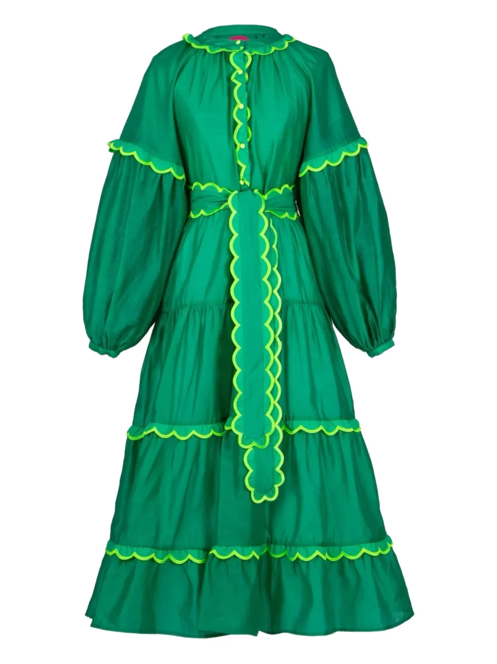 Celia B ruffled tiered dress - Verde
