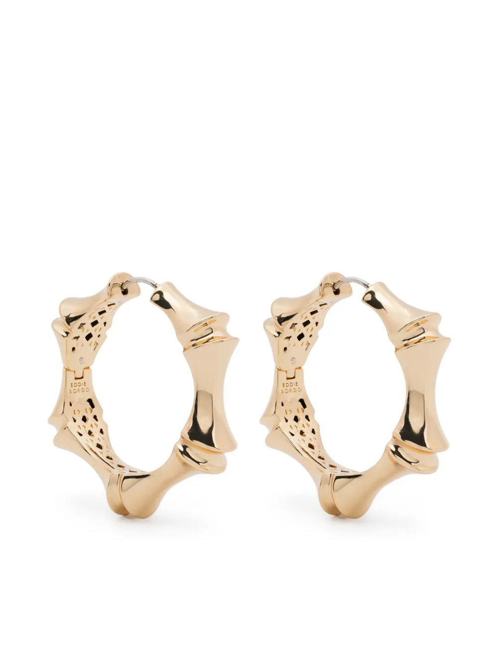 Eddie Borgo LARGE BAMBU HOOP EARRINGS - Oro