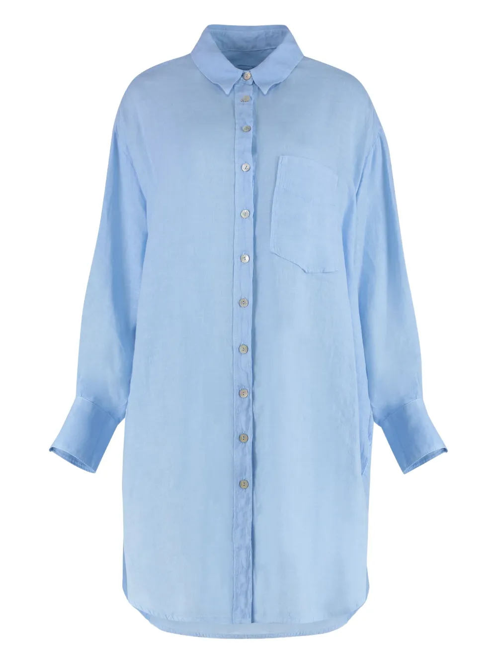 120% Lino linen shirt dress - Blu