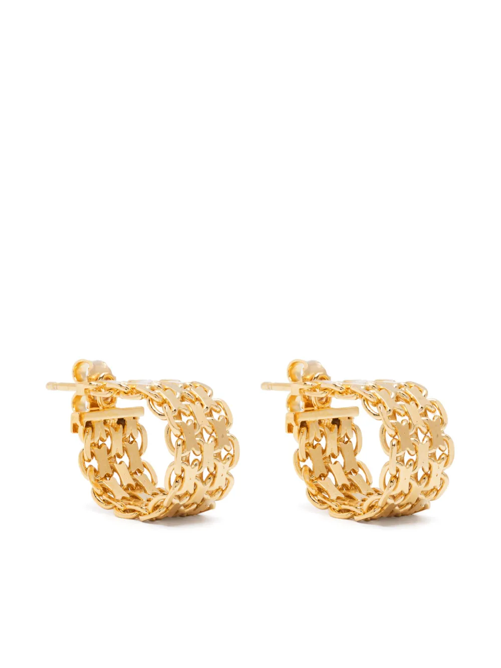 Wouters & Hendrix Stud earrings with falling chained hoops - Oro