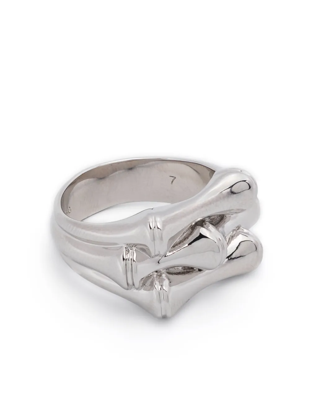 Eddie Borgo BAMBU SIGNET RING - Argento