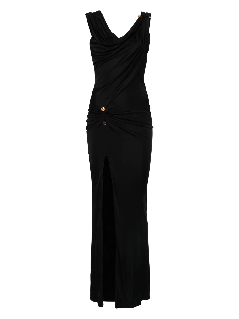 Versace asymmetric neck dress - Nero