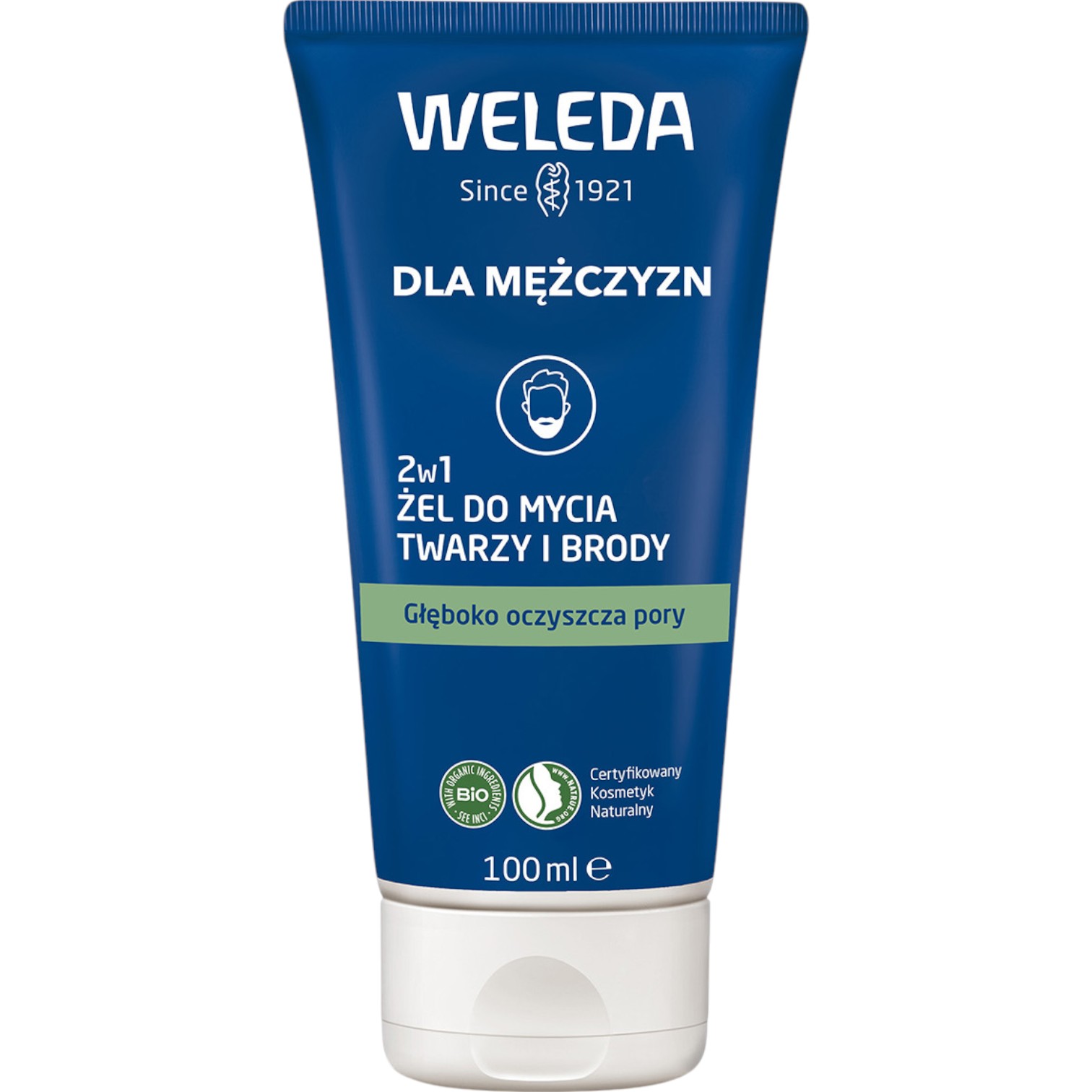 Weleda Uomo Gel Detergente 2in1 per Viso e Barba