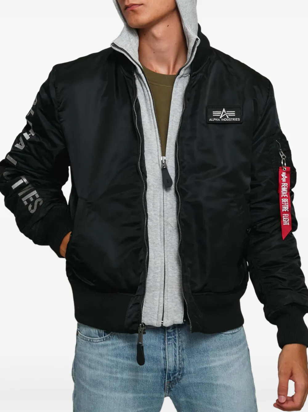 Alpha Industries hooded bomber jacket - Nero