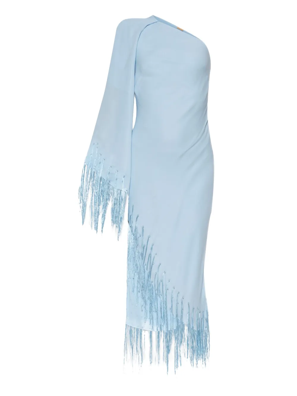 Cult Gaia fringe-detailed one-shoulder dress - Blu