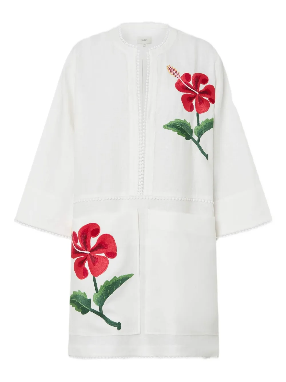 Oroton embroidered floral tunic dress - Bianco