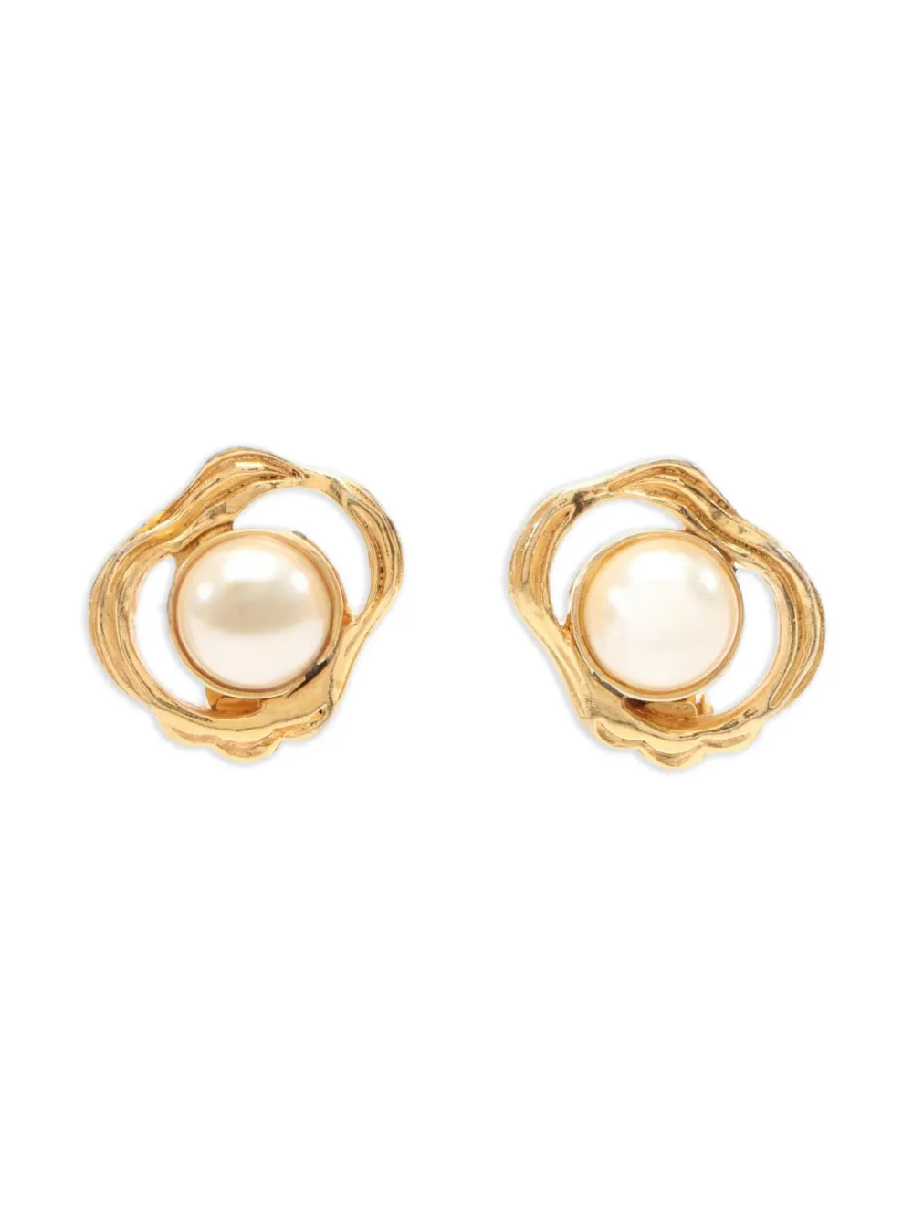 CHANEL Pre-Owned 1986-1988 pearl earrings - Oro