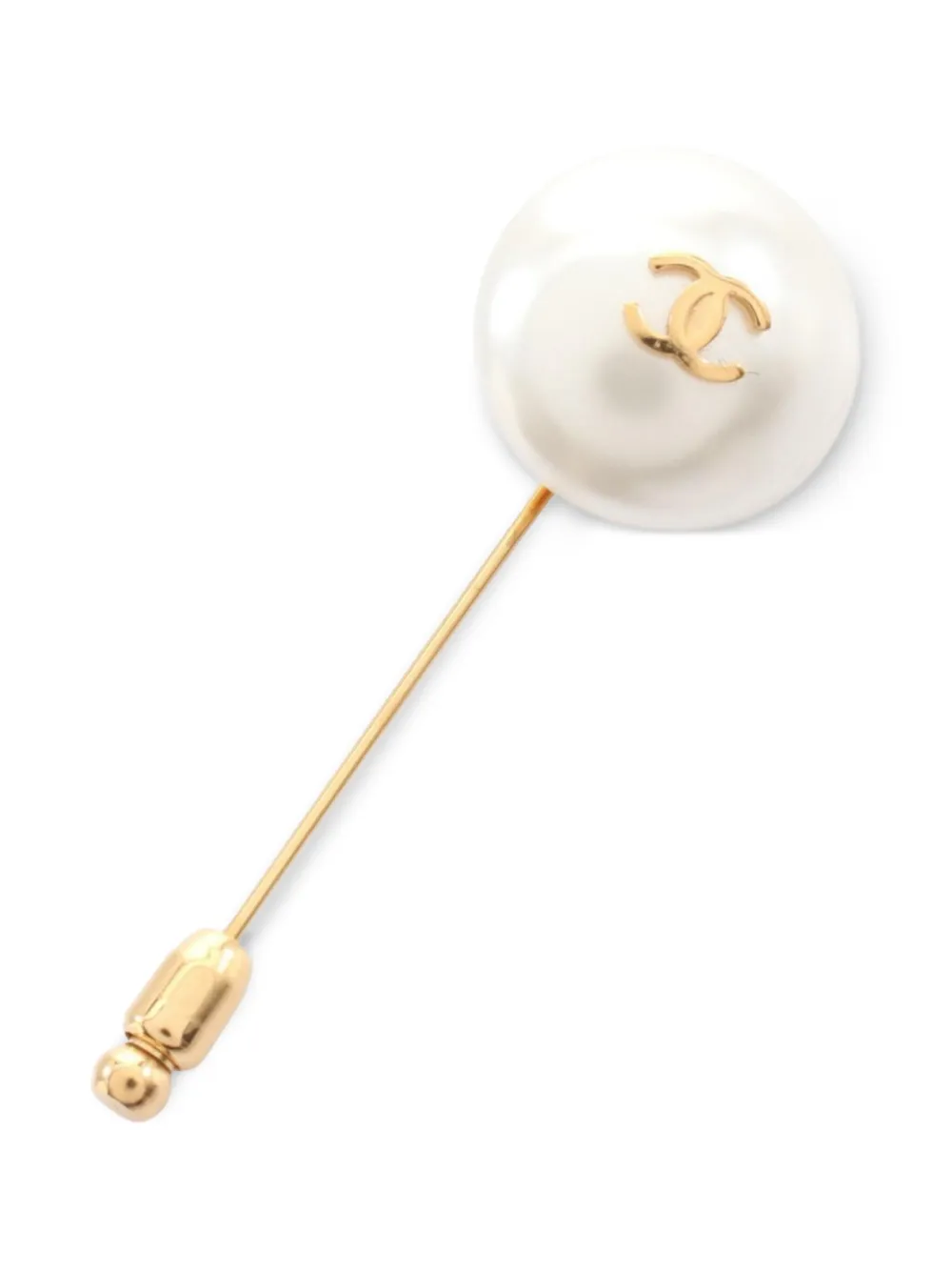 CHANEL Pre-Owned 1986-1988 Coco Mark pin brooch - Oro