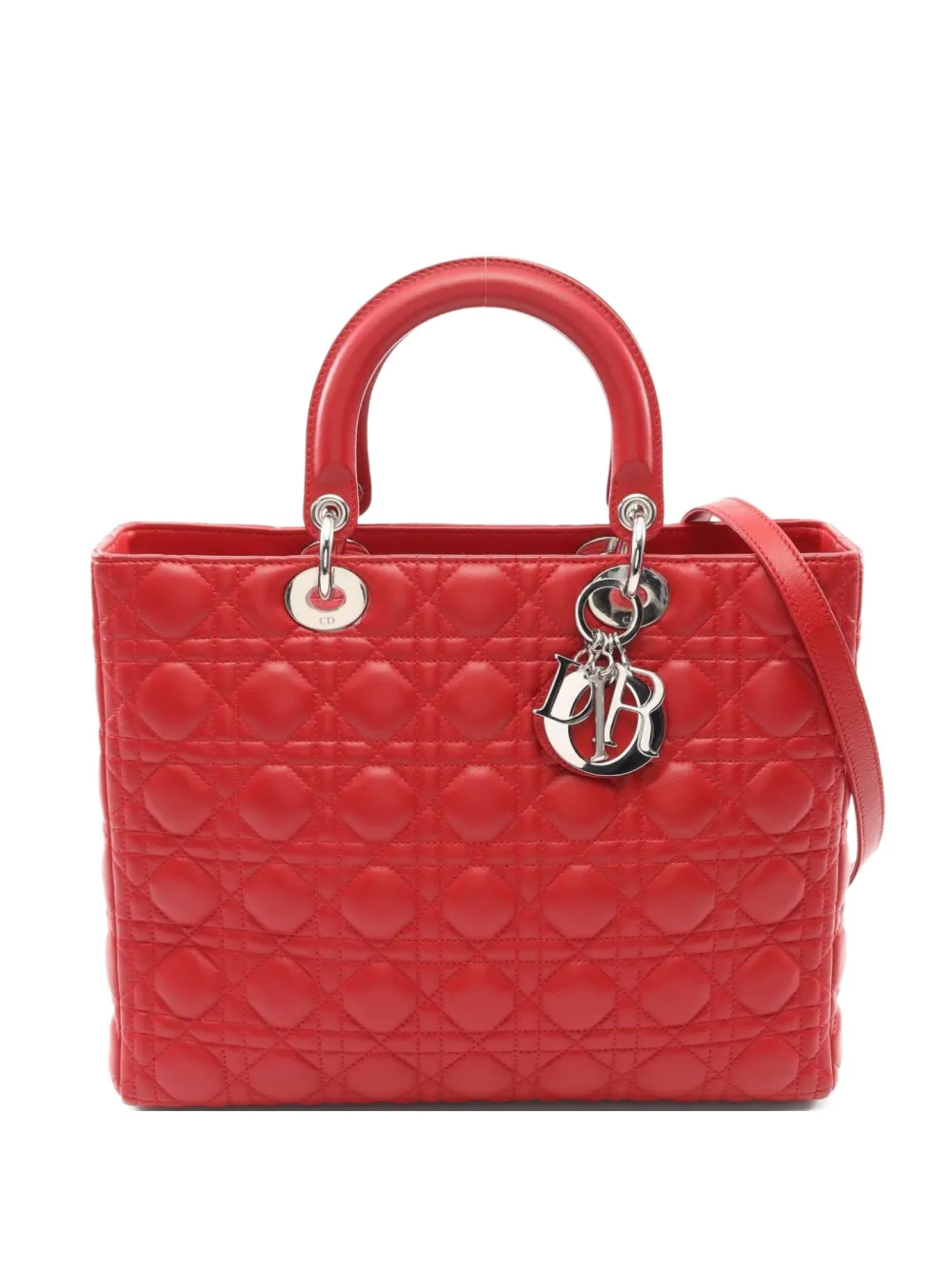 Christian Dior Pre-Owned 2010s large Lady Dior handbag - Rosso