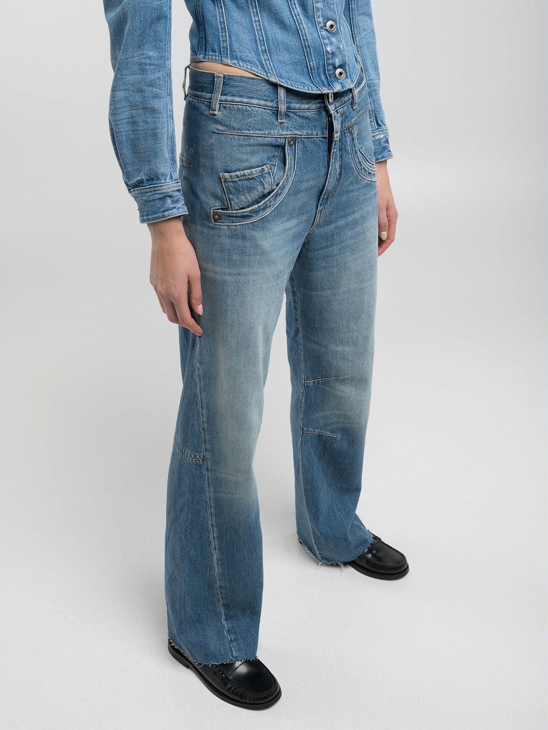 Jeans Wide Leg Con Lettering We Are Replay