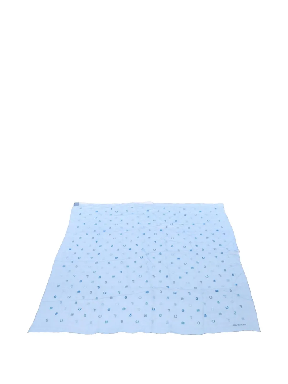 Hermès Pre-Owned 2010s embroidered scarf - Blu