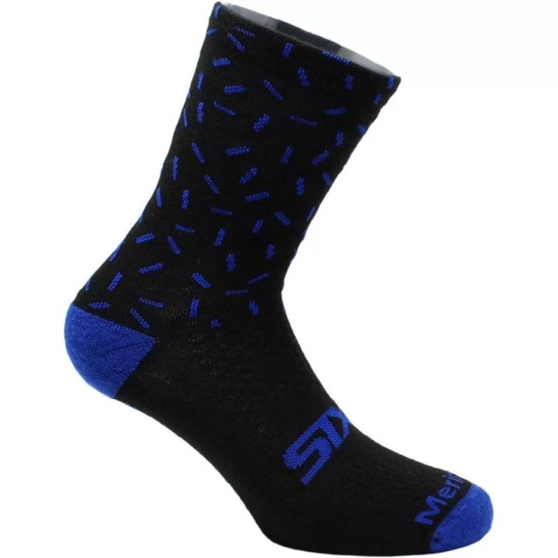 Calza Corta Sixs MERINOS-SOCKS Nero Blu II