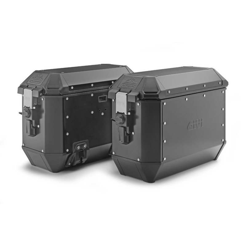 Coppia Valigie Laterali Givi Trekker Alaska 36 Litri Alluminio Nero