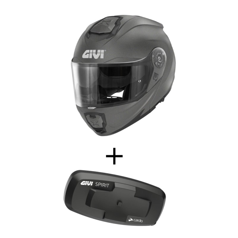 Bundle Casco Givi X.27 Solid Titanio Opaco con Interfono Givi I319S