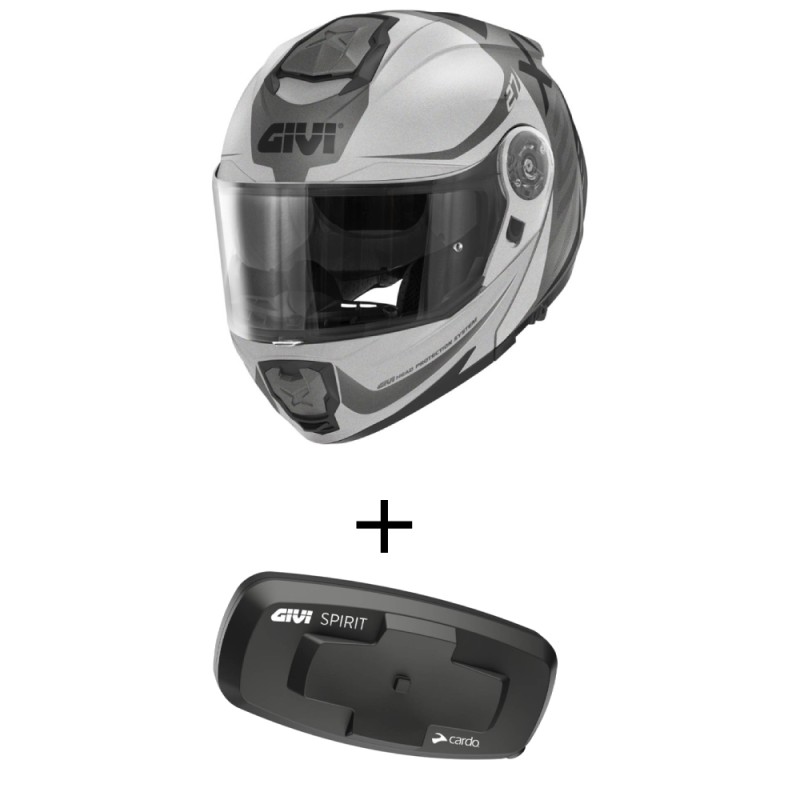 Bundle Casco Givi X.27 Dimension Nero Opaco Titanio con Interfono Givi I319S