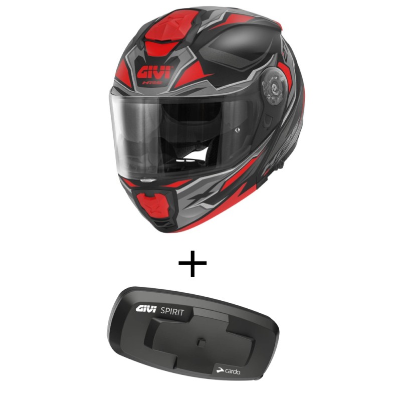 Bundle Casco Givi X.27 Sector Nero Opaco Titanio Rosso con Interfono Givi I319S