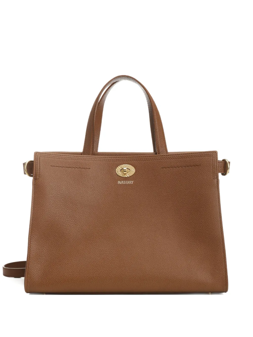 Burberry smooth leather structured tote bag - Marrone