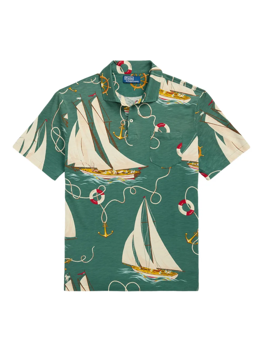 Polo Ralph Lauren sailboat-print short-sleeve polo shirt - Verde
