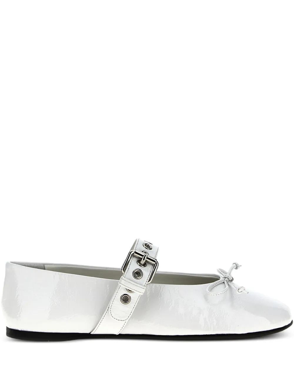 Miu Miu patent-finish leather ballet flats - Bianco