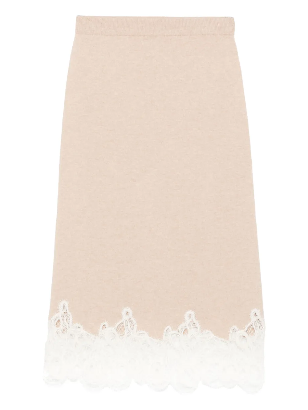 Fabiana Filippi lace-trimmed pencil skirt - Toni neutri