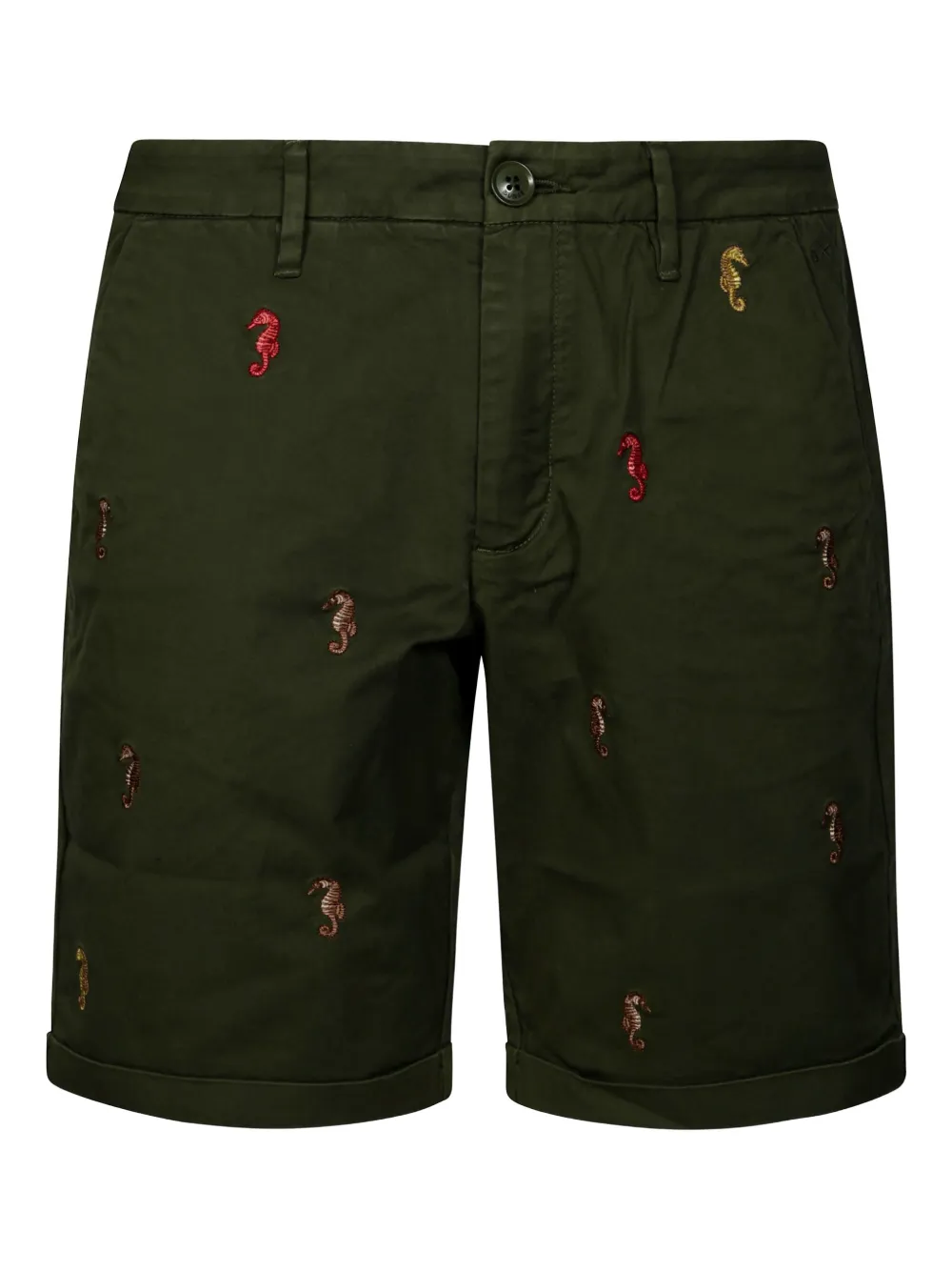 Sun68 embroidered seahorse shorts - Verde