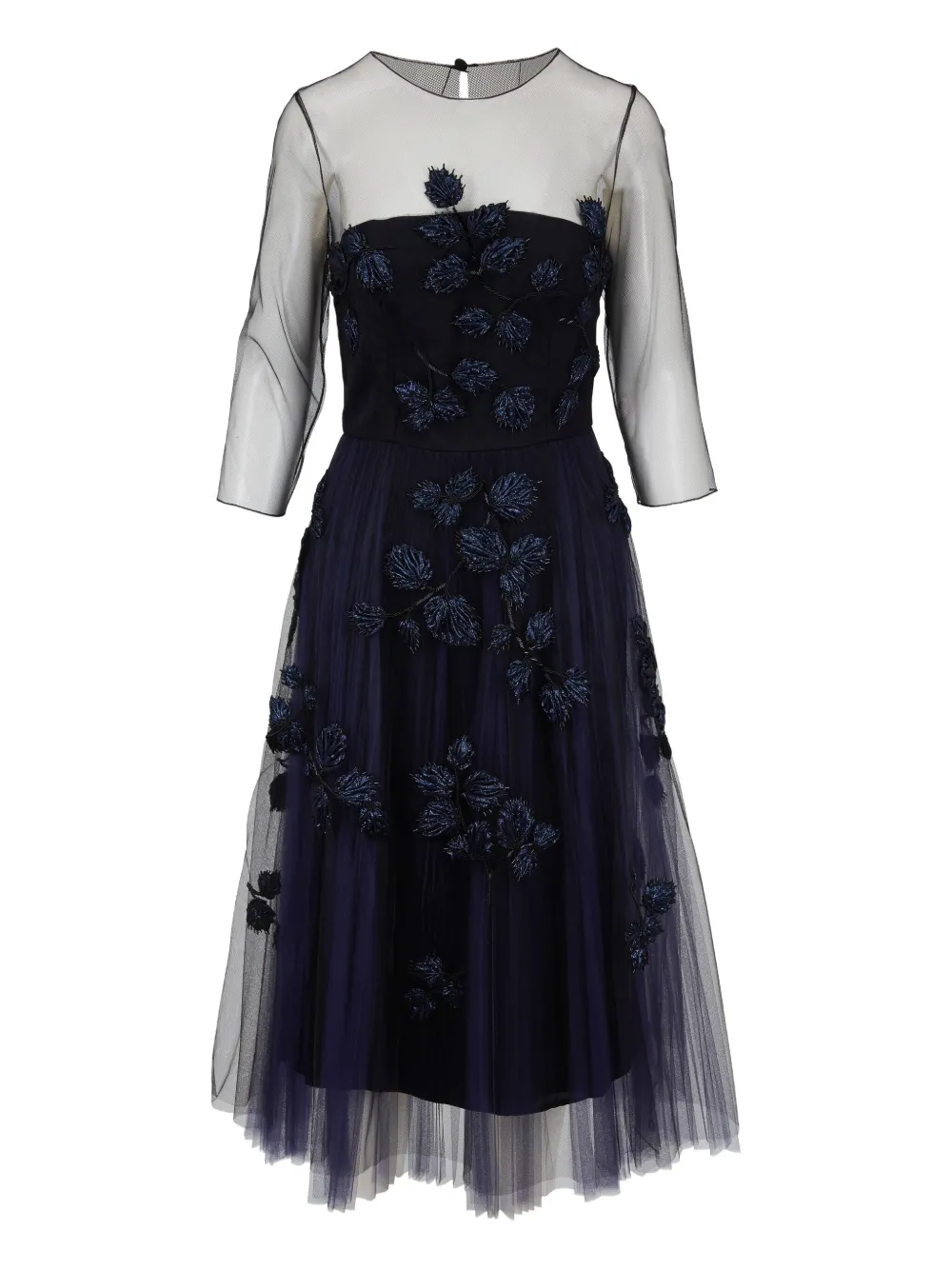 Carolina Herrera embellished tulle midi dress - Blu