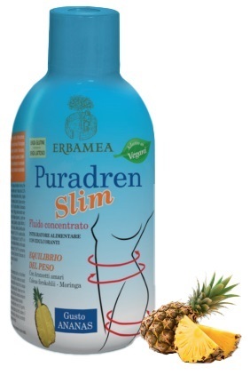 Erbamea Puradren Slim - Fluido Concentrato Equilibrio Peso Corporeo Gusto Ananas 500ml