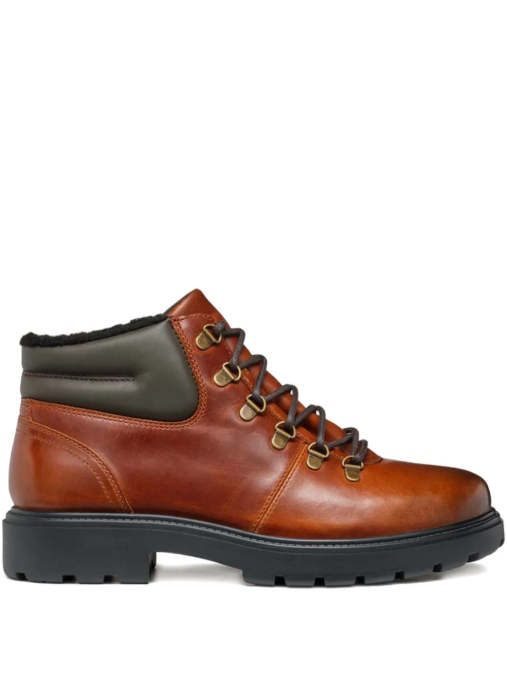 Geox lace-up leather boots - Marrone