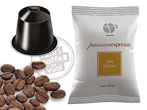 Lollo Caffè – 100 Capsule Passionespresso Oro, Compatibili Con Macchine A Sistema Nespresso* – 1000 Gr Di Caffè