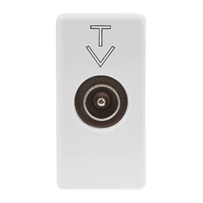 Gewiss 20382 Presa Coassiale Tv/Sat Passante - Connettore Maschio 9, 5Mm - 1M Bia