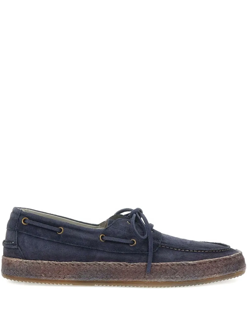 corvari leather boat shoes - Blu