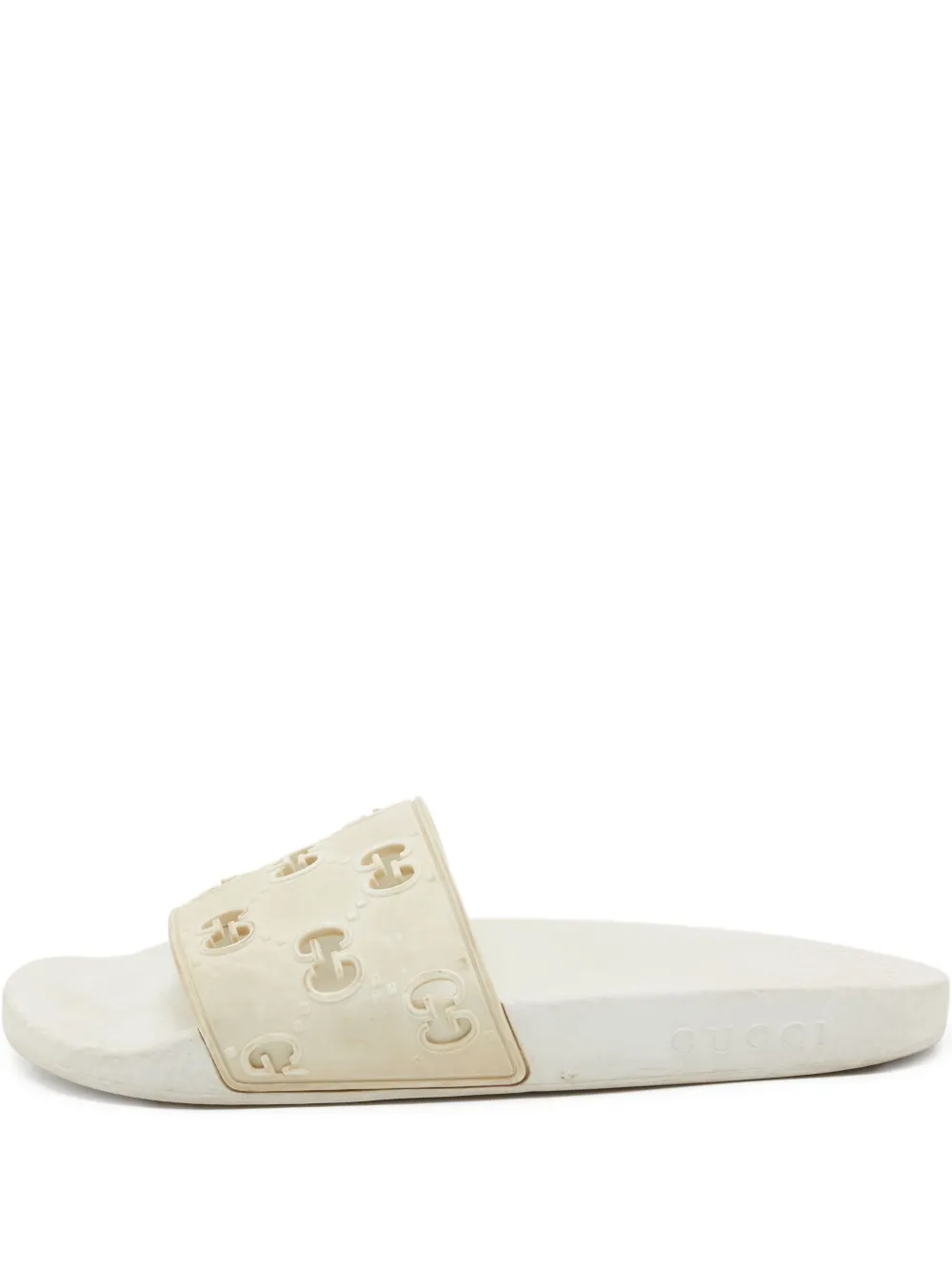 Gucci Pre-Owned GG cut-out slides - Bianco