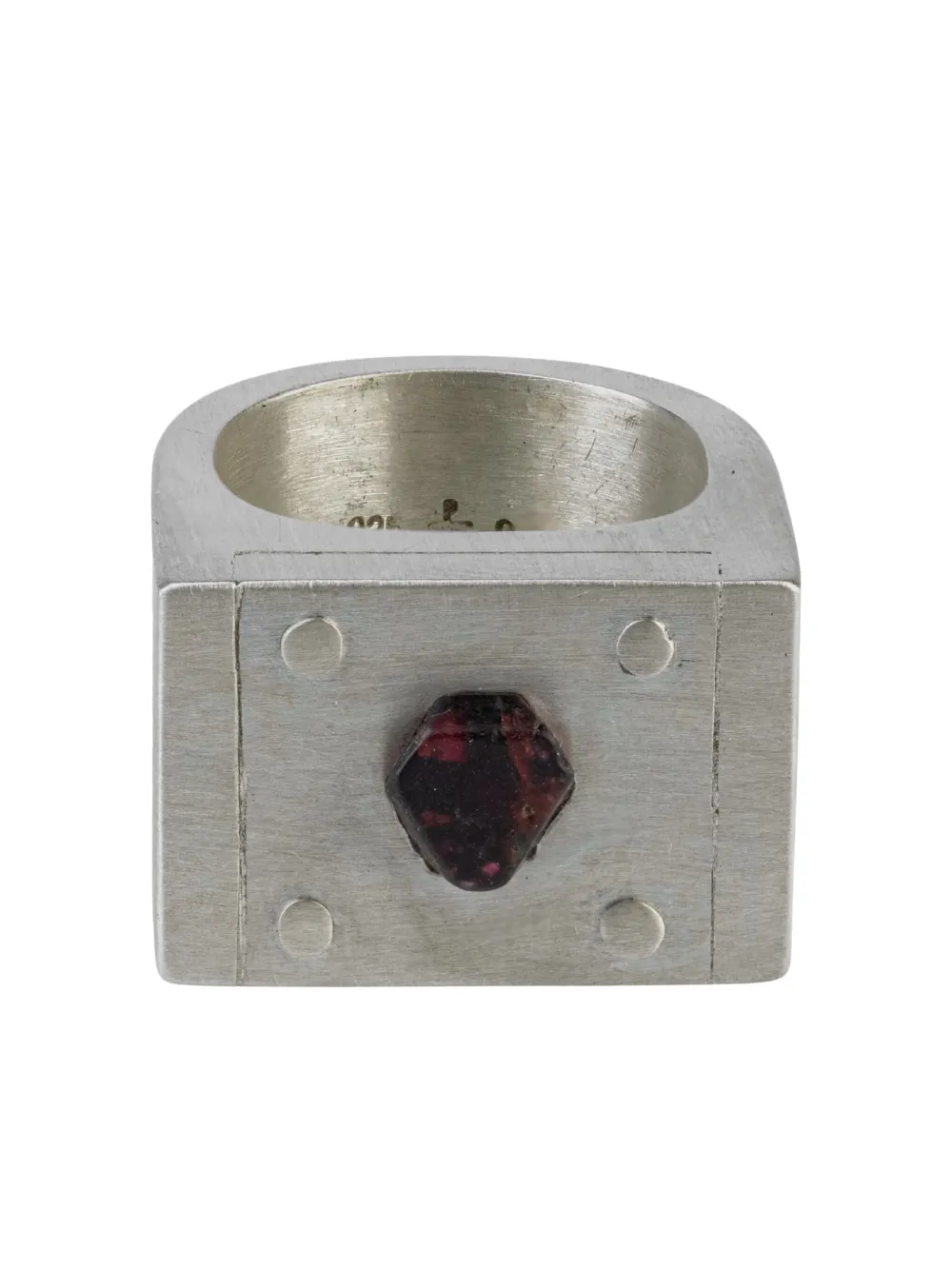 Parts of Four Plate Single spinel ring - Argento