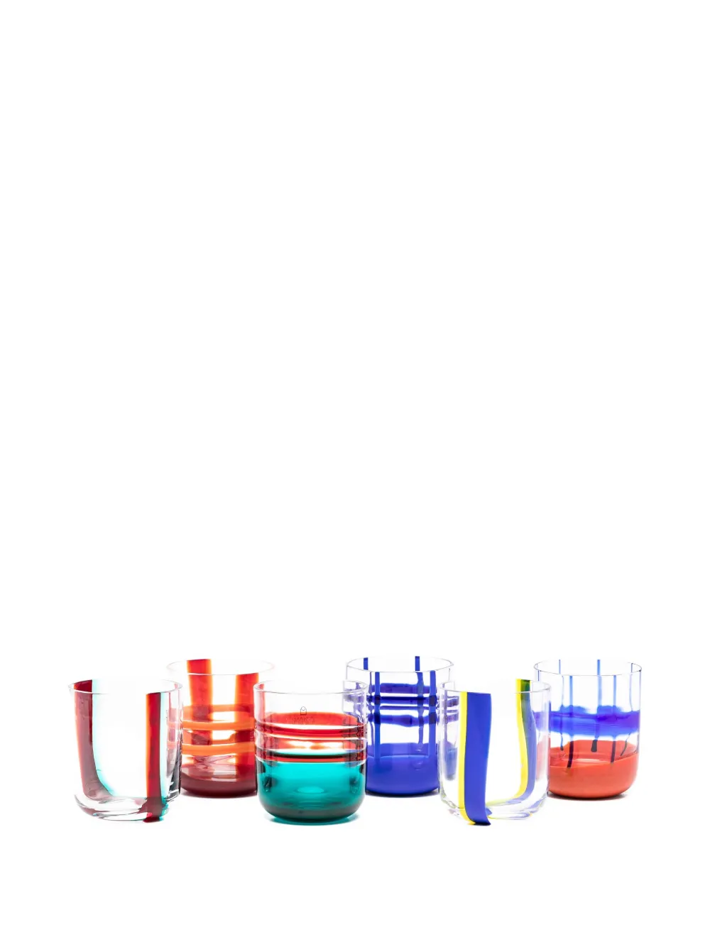 Ichendorf Milano striped glass tumblers (set of six) - Blu