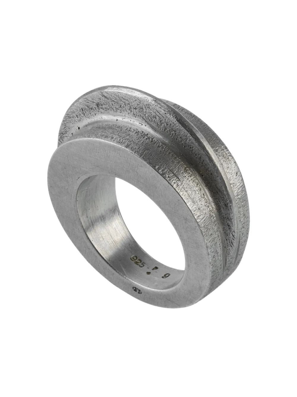 Parts of Four Foldform Crescent ring - Argento