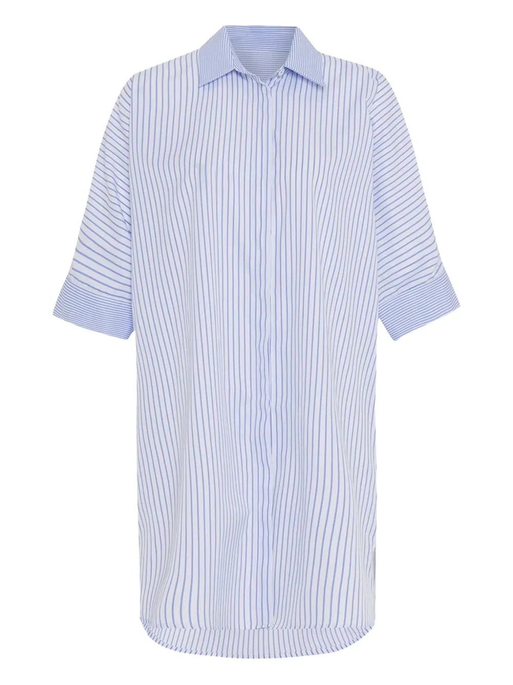 Theo By Tim Van Steenbergen striped button-down shirt dress - Blu