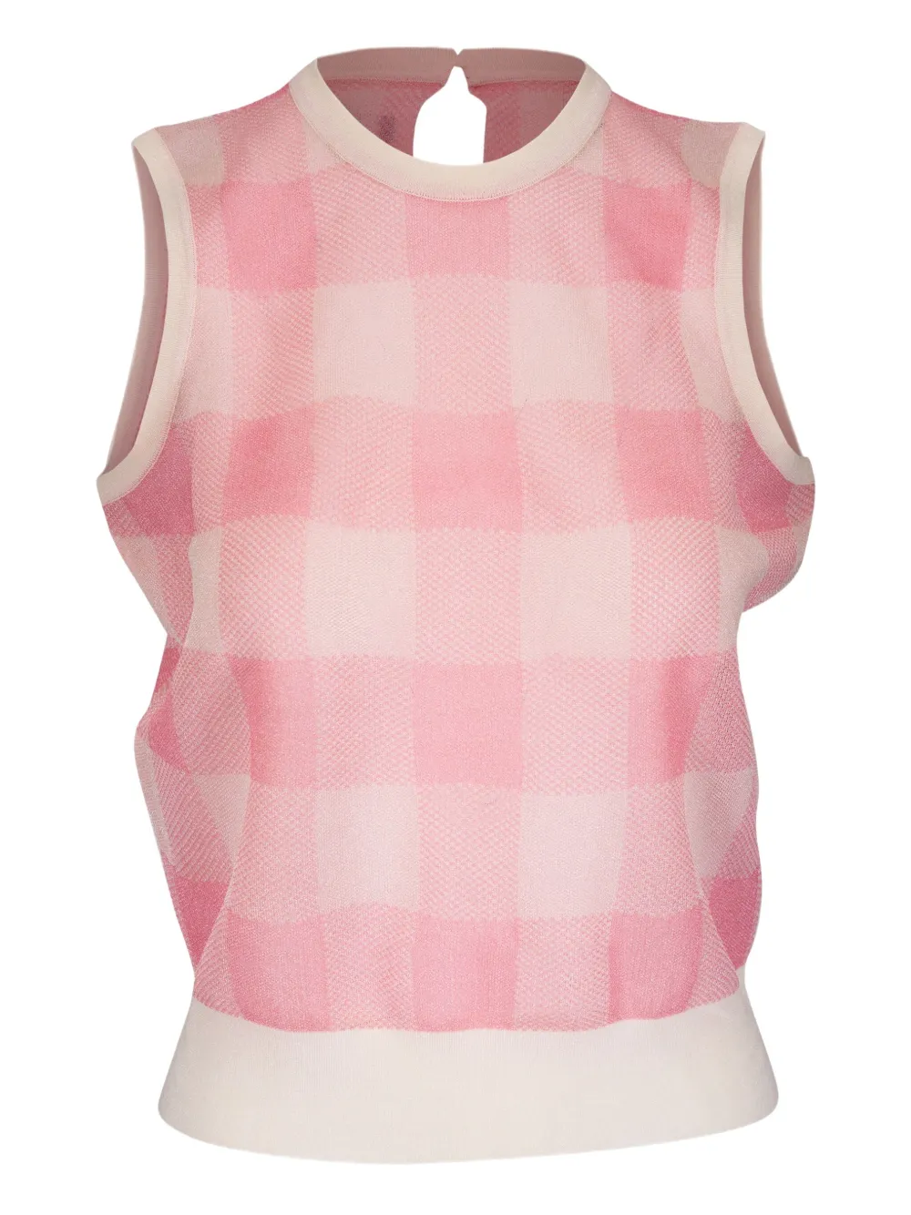 Lela Rose checked sleeveless top - Rosa