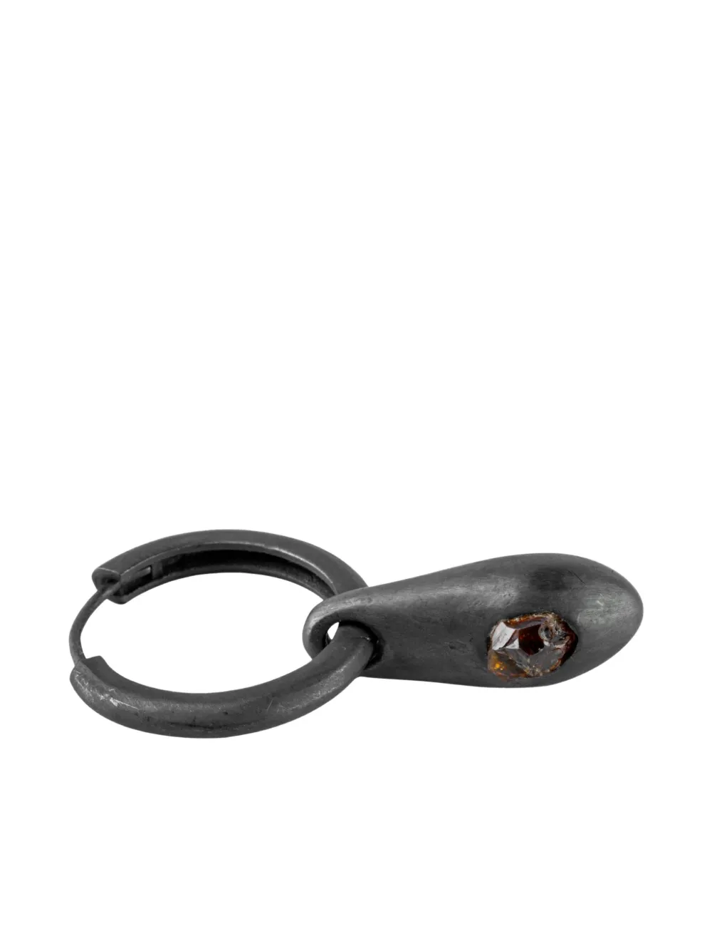 Parts of Four oxidised-silver teardrop earrings - Nero