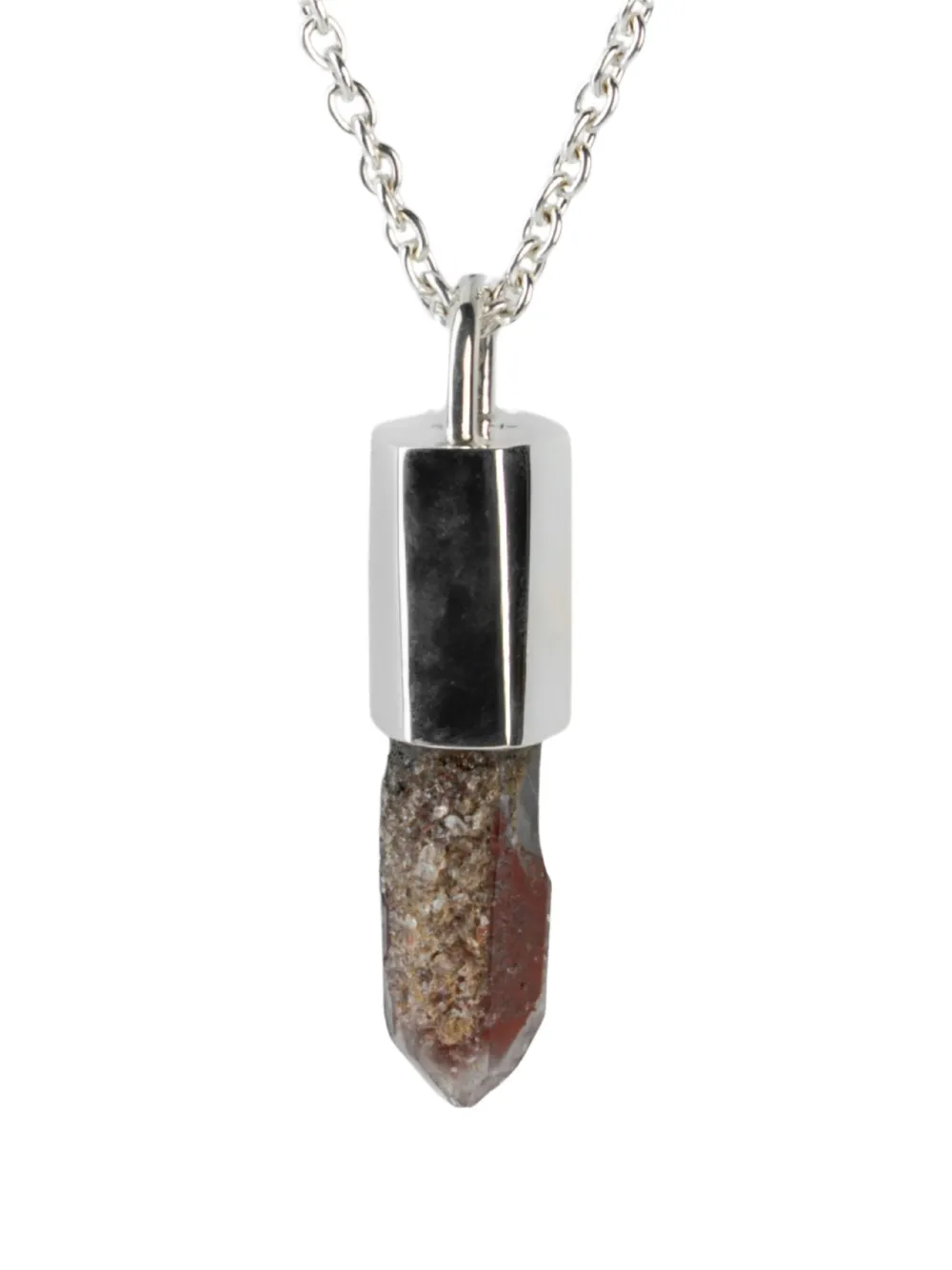 Parts of Four iron-quartz sterling silver necklace - Argento