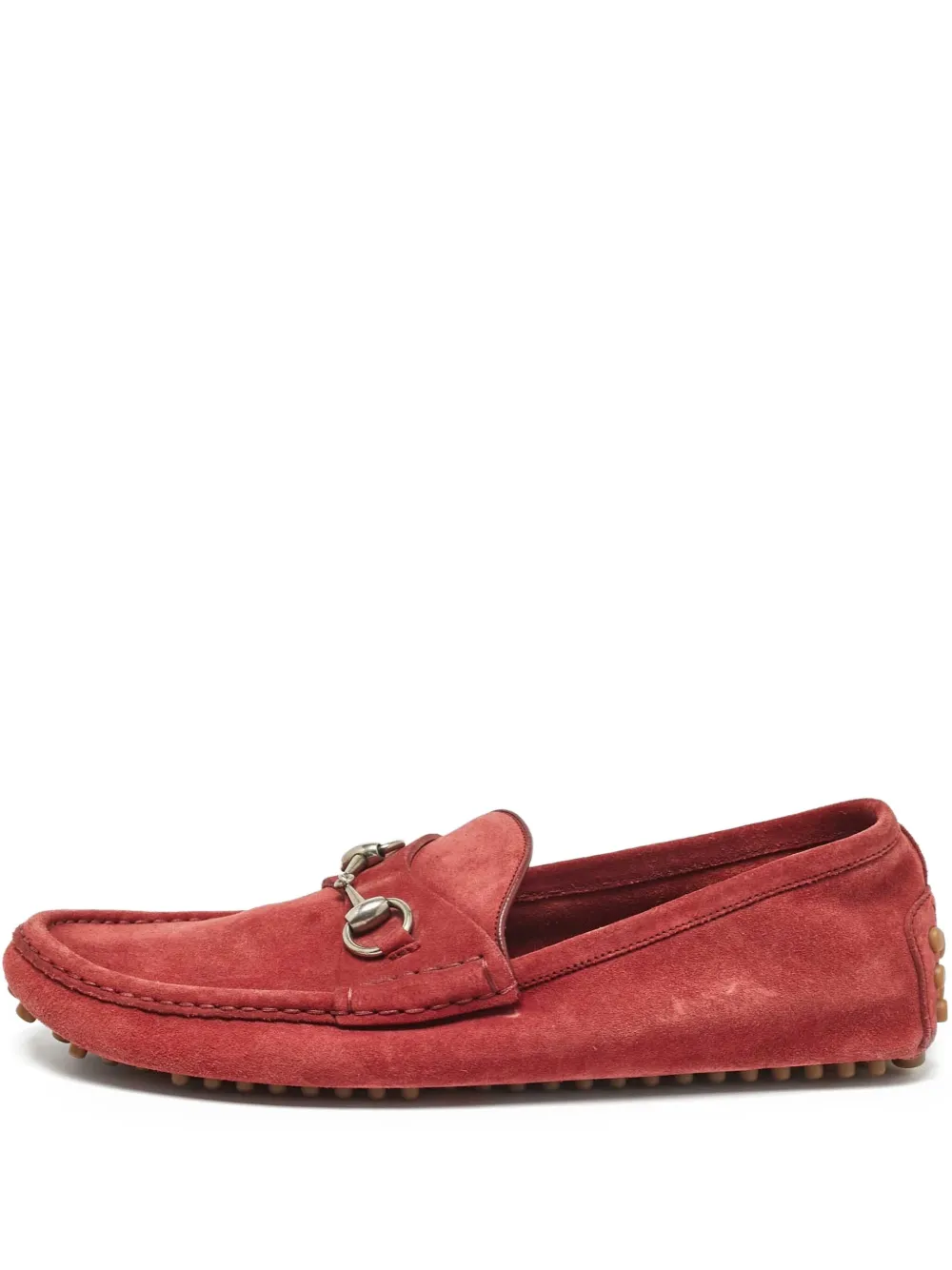 Gucci Pre-Owned Mocassini in pelle scamosciata con morsetto - Rosso
