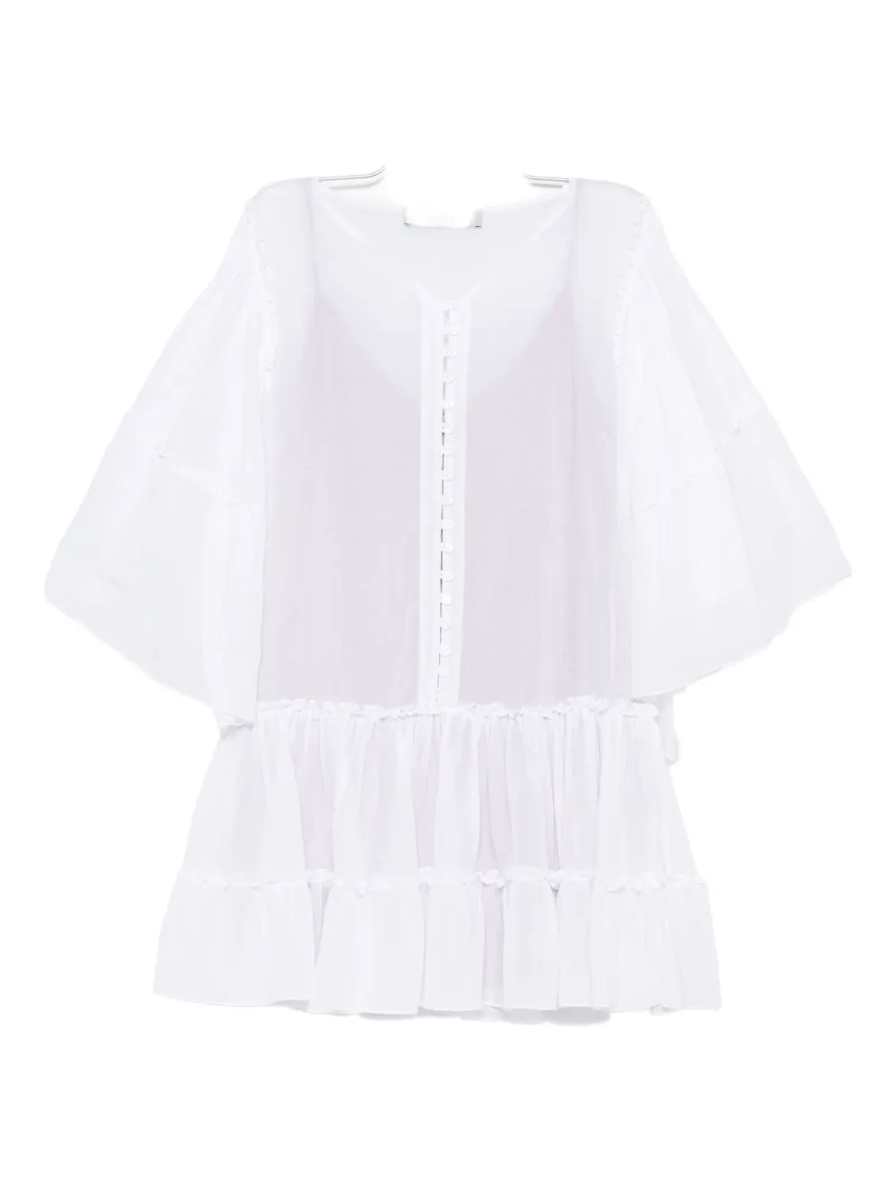 PNK ruffled-detail mini dress - Bianco