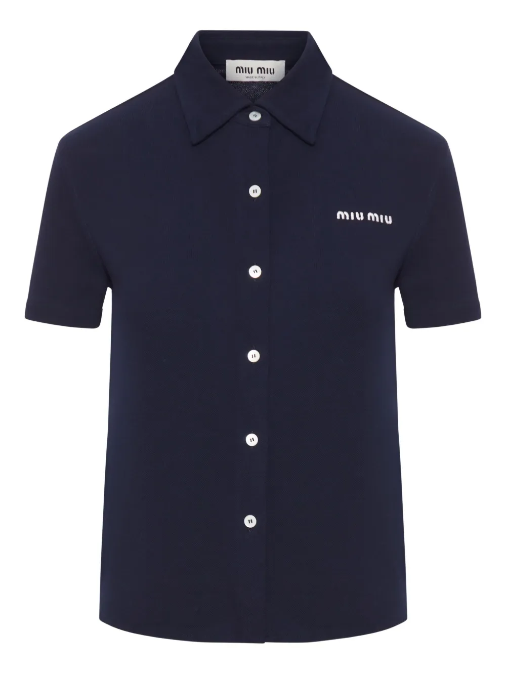 Miu Miu short-sleeve logo top - Blu