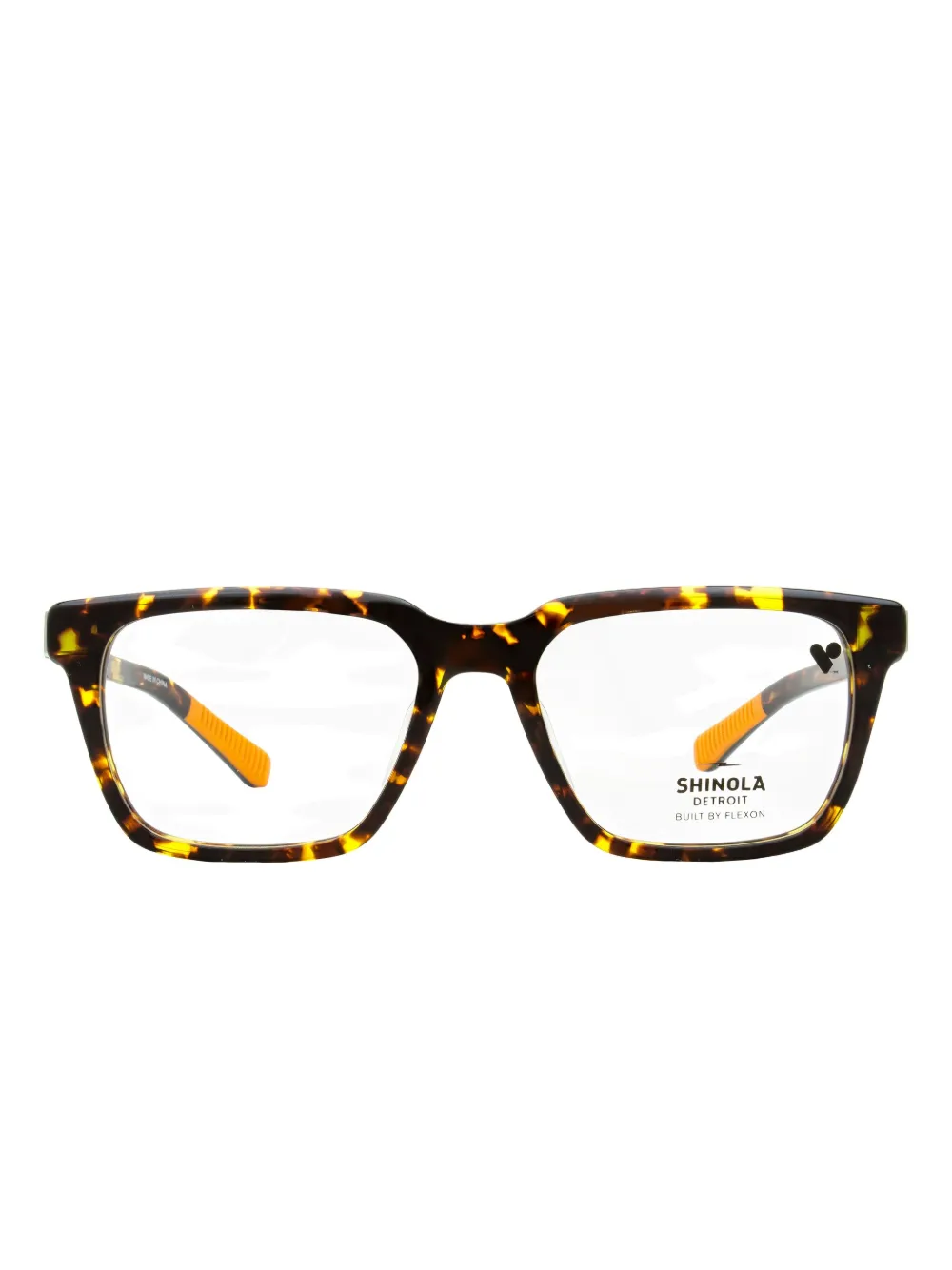 Shinola Flexon rectangle-frame glasses - Marrone