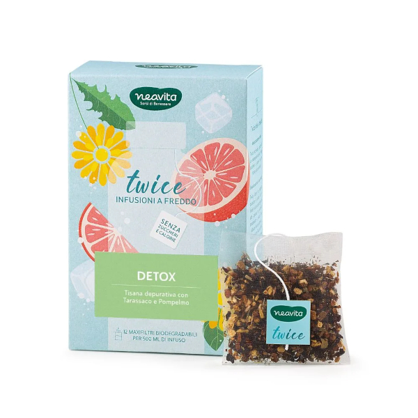 Neavita Twice Detox Tisana A Freddo Con Tarassaco E Pompelmo – 12 Maxifiltri