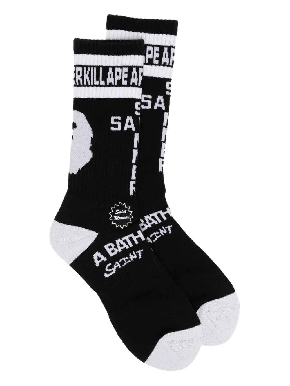 SAINT MXXXXXX SM X BAPE socks - Nero