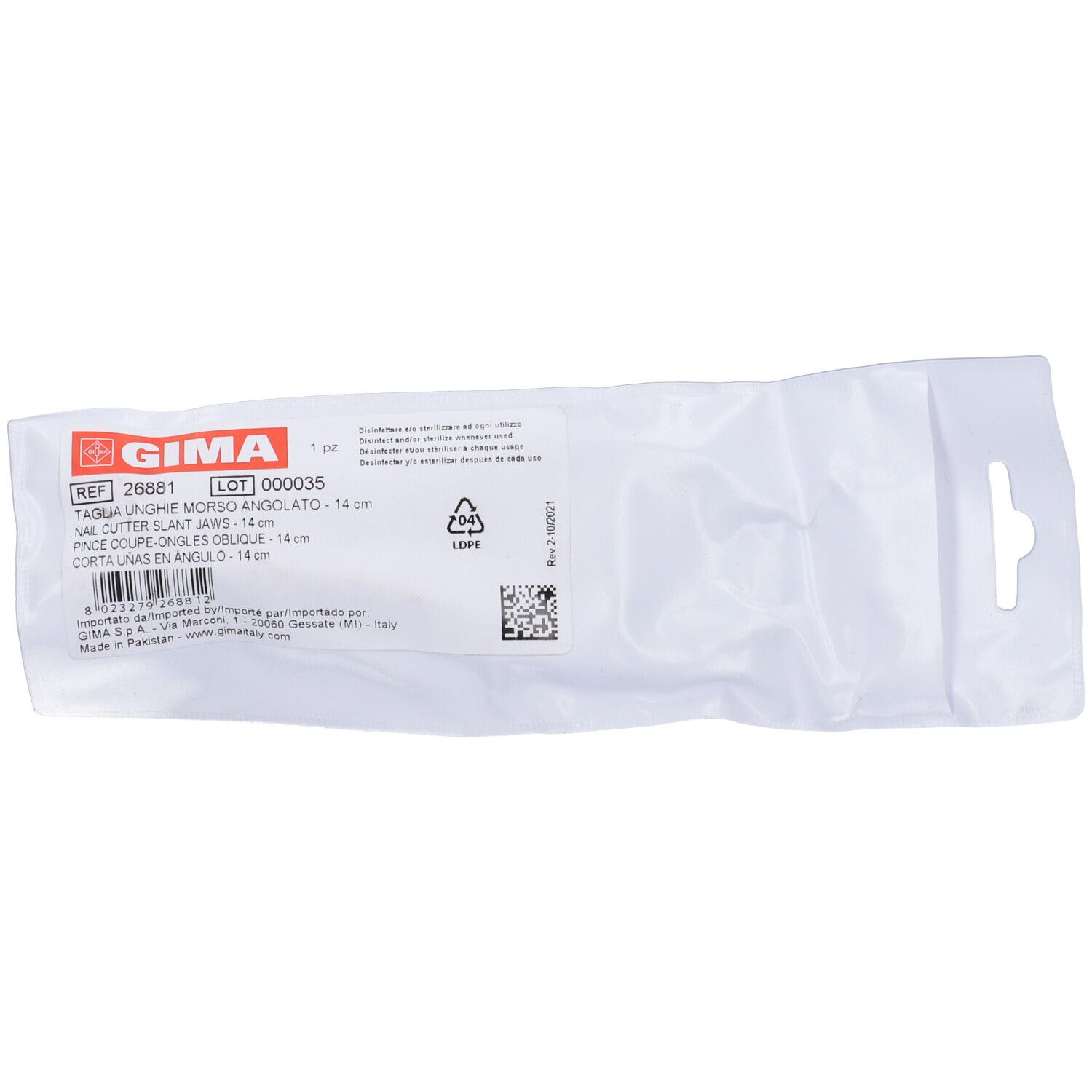 GIMA Taglia Unghie Morso Angolato - 14 Cm 1 pz Tagliaunghie
