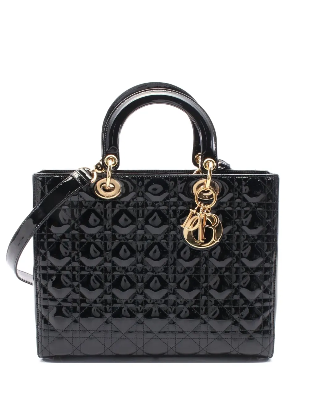 Christian Dior Pre-Owned 2010s Lady Dior leather handbag - Nero
