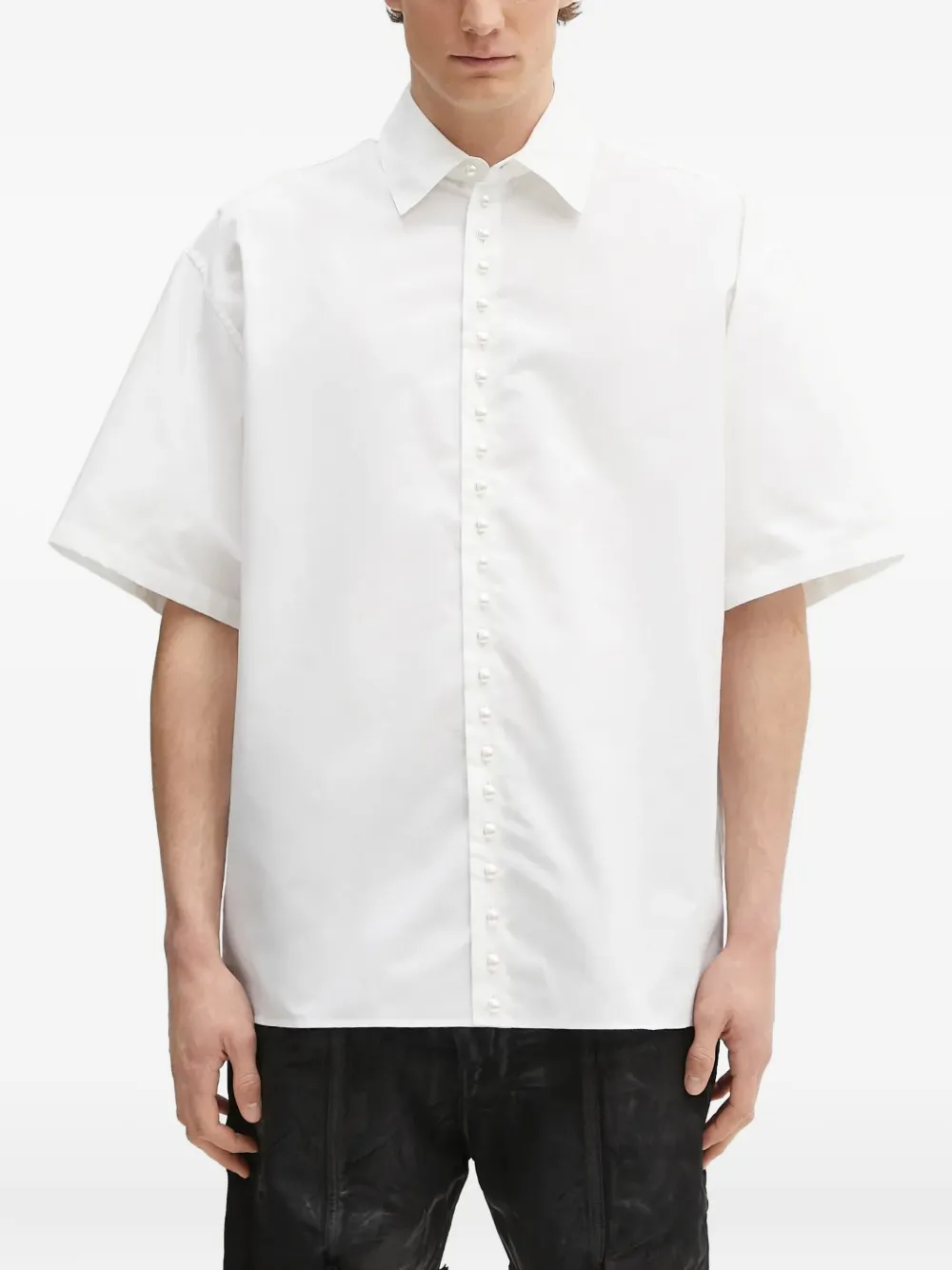 AMBUSH pearl-buttons short-sleeve shirt - Bianco