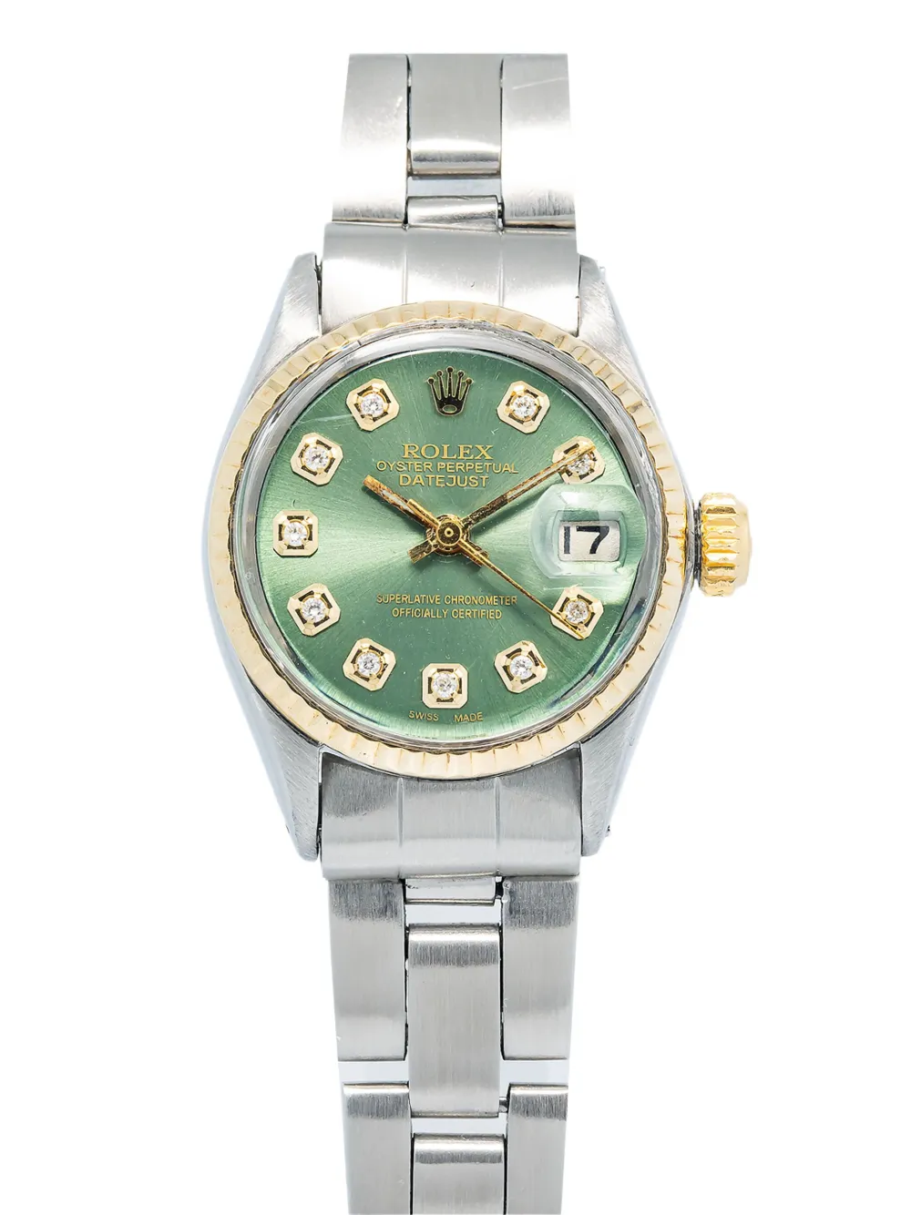 Rolex pre-owned Datejust Green Dial 26mm - Argento