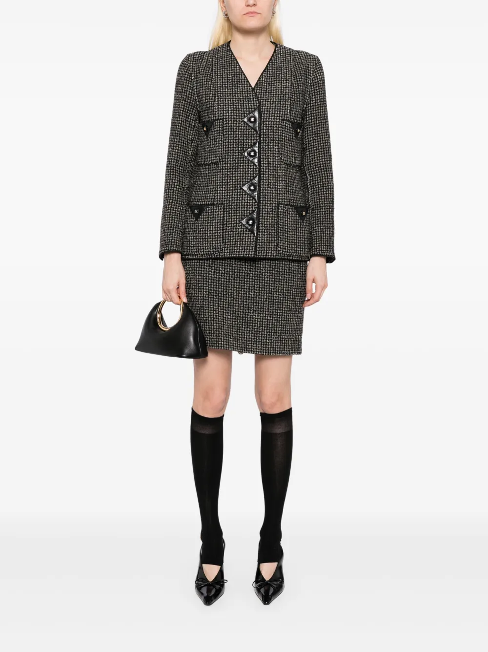 CHANEL Pre-Owned 1990-2000s tweed suit - Grigio